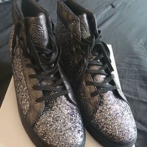 Kurt Geiger Men's sliver glitter sneakers Size 12,13